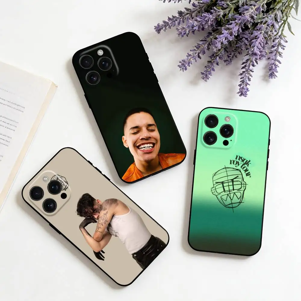 

Singer N-Nsqk For iPhone 16,15,14,13,12,11,XS,XR,X,8,7,Pro,Max,Plus,mini Silicone Black Cover