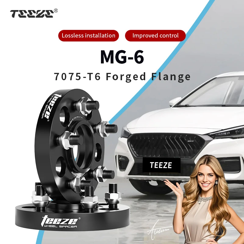 

Teeze 2/4 шт. 5x100 CB 56,1 мм M14x1,5 ступица центральная черная кованая прокладка для колеса для 2010-2025 MG 6 фланцевая пластина 15/20/25/30 мм