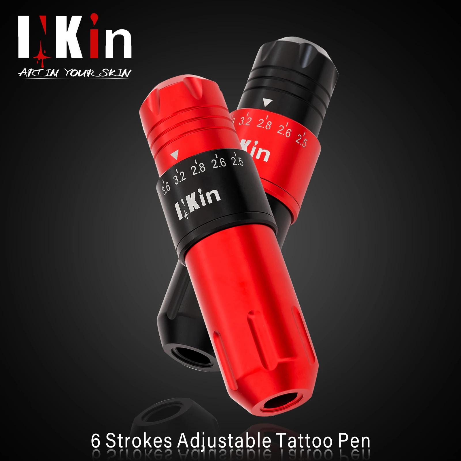 

INKin AS Cartridge Tattoo Machine Pen Six Adjustable Stroke Tattoo Pen for Different Types Tattoo Permanent Makeup Needles