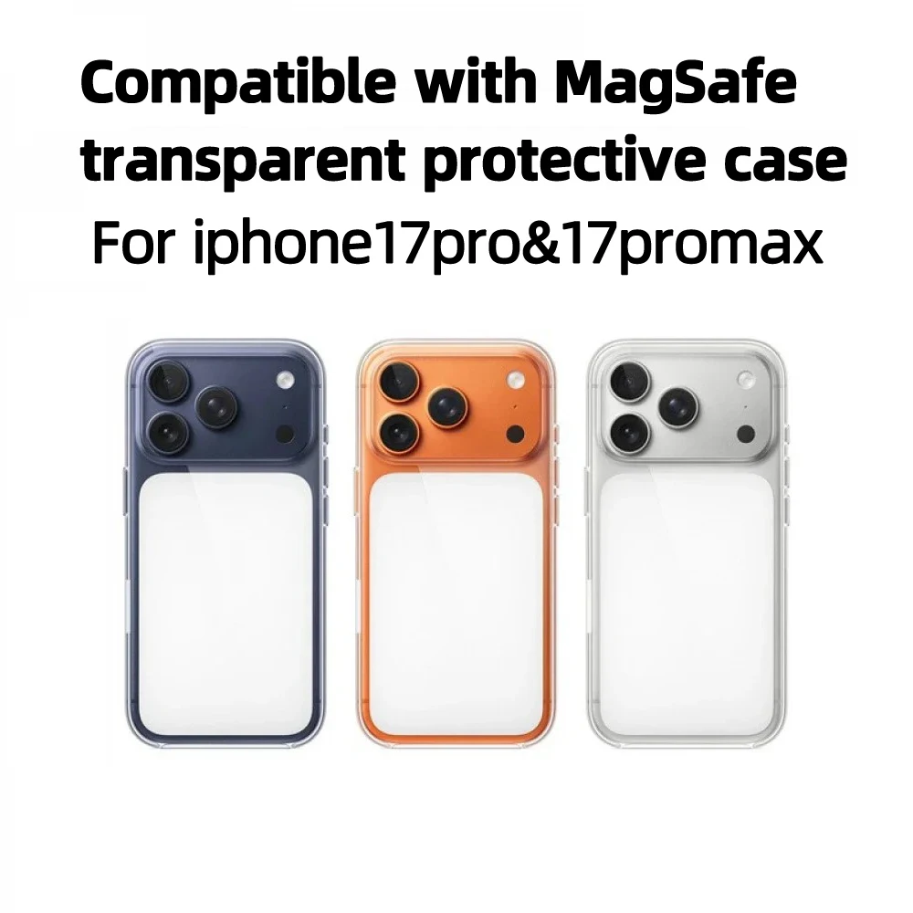 Para iPhone17 Pro Max 17oro capa protetora transparente capa de telefone com controle de câmera magnética