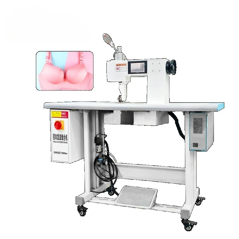 35 kHz radial system custom ultrasonic welding machine for seamless lingerie labeling, lace sewing, and bra bone systems