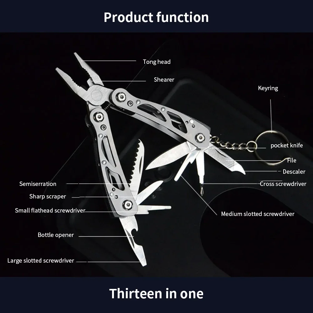 Xiaomi Youpin Multifunctional Pliers Foldable Knife Screwdriver Bottle Opener Set Bag Charm Key Chain for Outdoor Camp Tools Hot