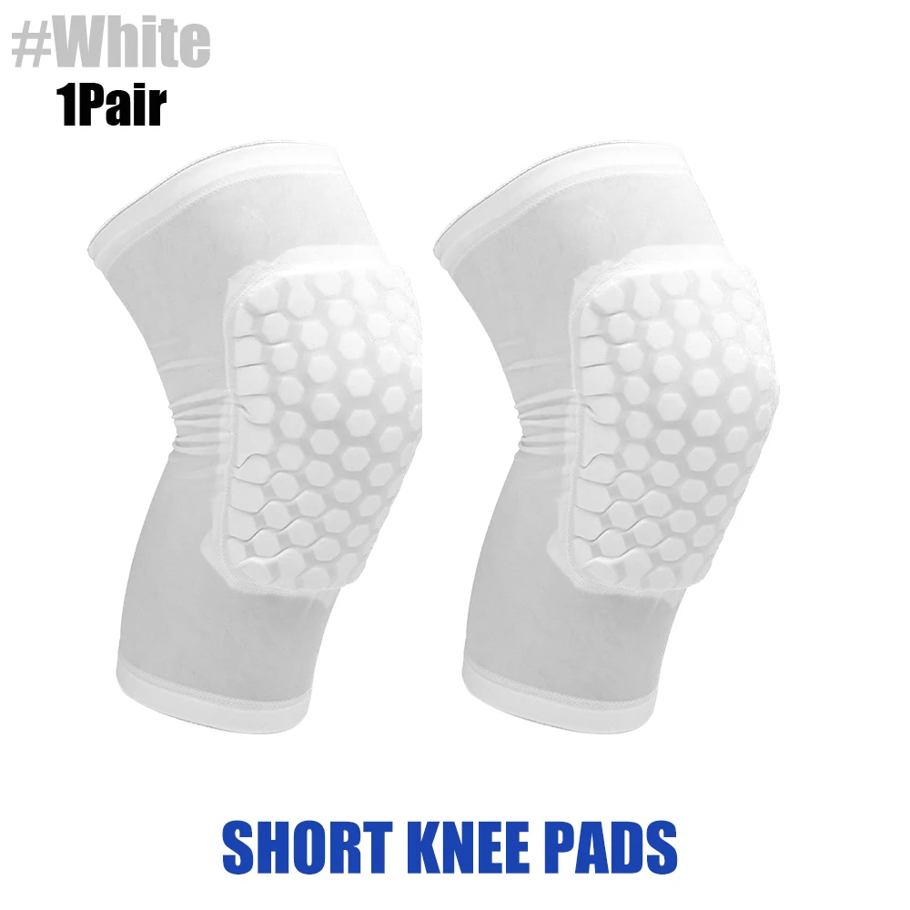 1 paar Waben Basketball Knie Pads Kurze Design Kompression Bein Ärmeln Kneepad Volleyball Schutz Brace Unterstützung – Detail 14