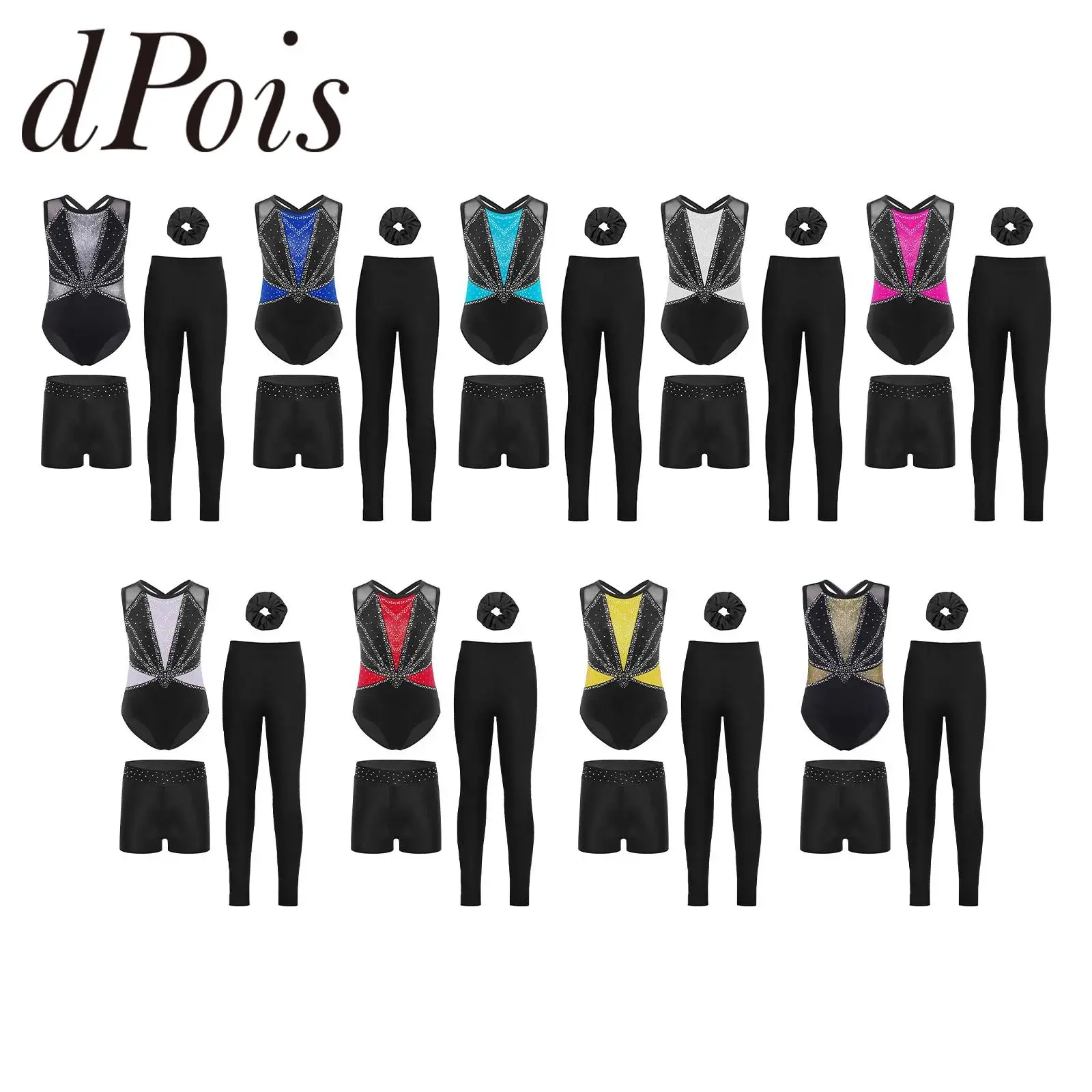 

Children Athletic Acrobatics Rhythmic Gymnastics Leotards Girls Figure Skating Jumpsuits Dancewear Sets Ballet Dance Outfits