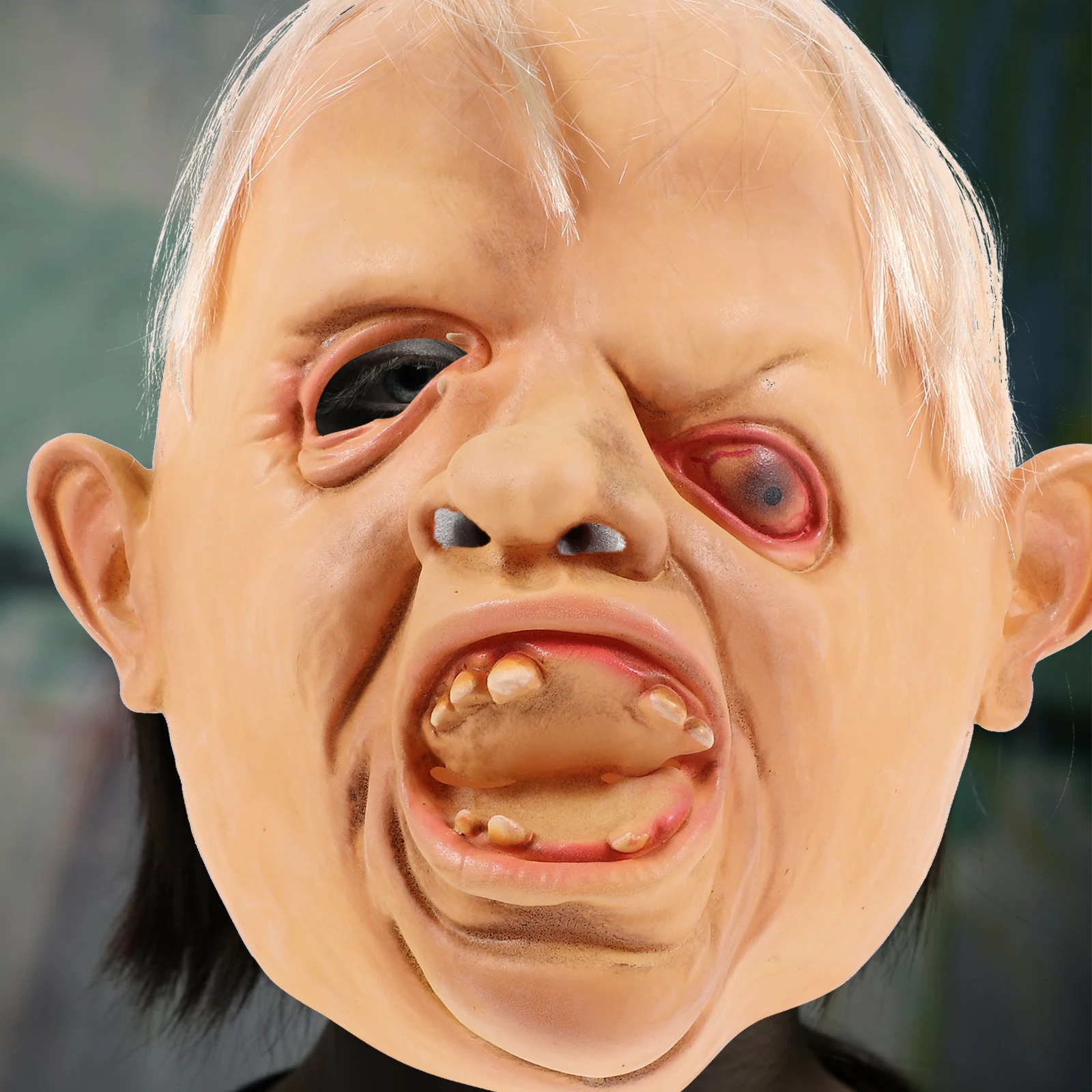 قناع التقطير غير قابل للتشوه، دعامة رأس مخيفة، دعائم مكياج للحفلات ماردي جراس المضحكة