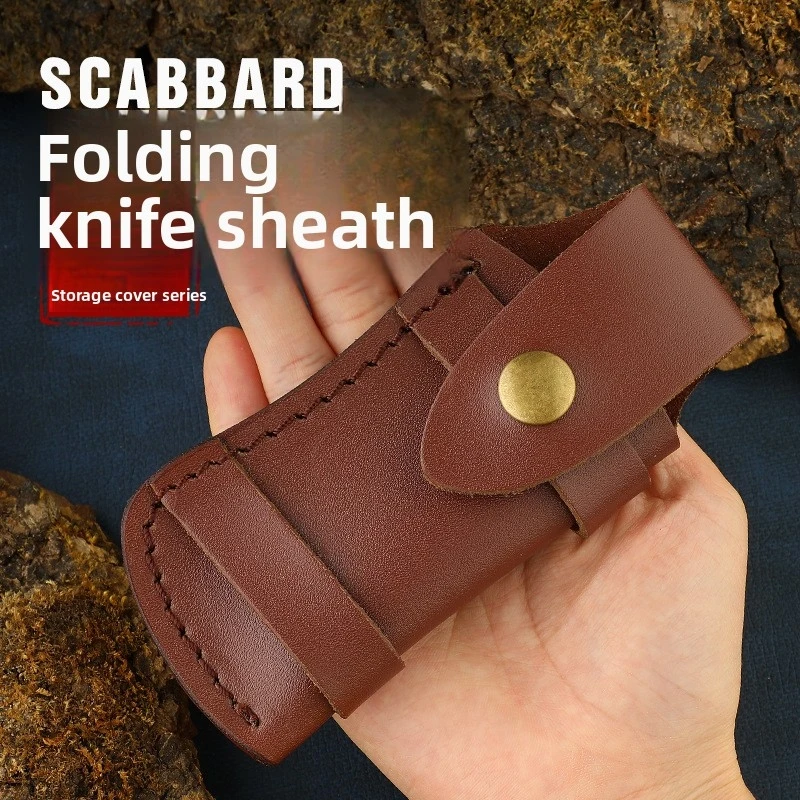 Top-Grain Cowhide Sheath For Folding Knife, Knife Case, Knife Storage, Pocket Knife, Outdoor Knife, Knife Scabbard, Knife Shell