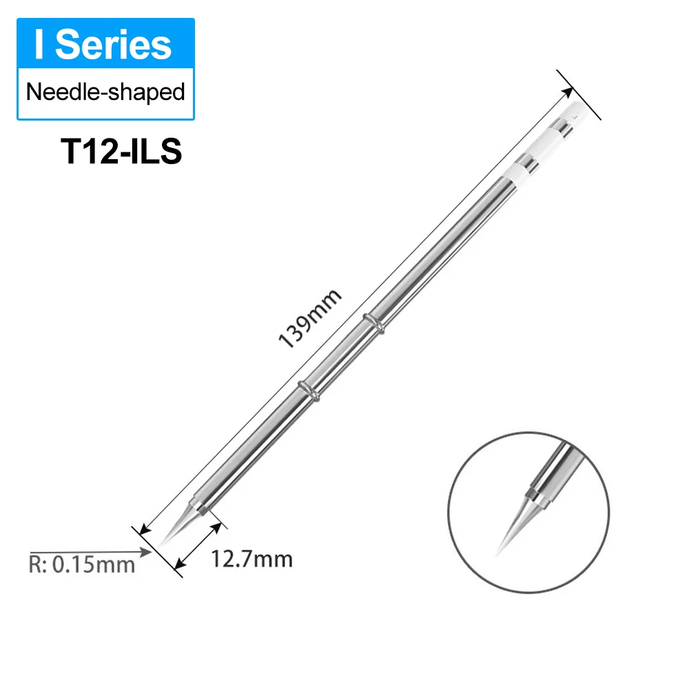 Punte per saldatore a forma di gancio ad ago T12 T12-I ILS J02 JL02 per stazione di saldatura fai da te Hakko FX951 FX950 FM203 STC T12OLED