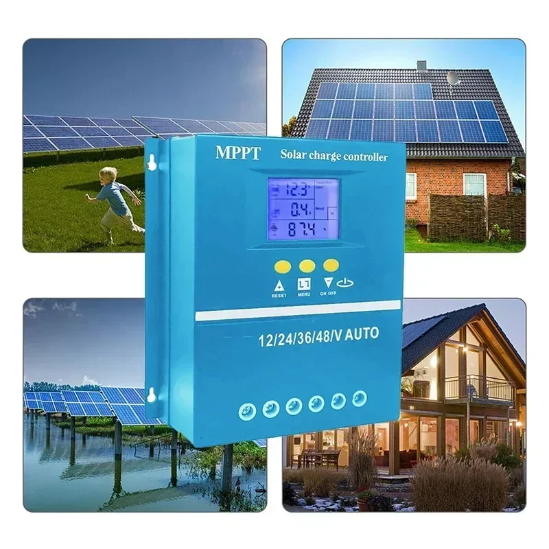 

60A 80A 100A Mppt 12V 24V 48V Auto Solar Charge Controller with LCD Display Solar PV Regulators for Lead-acid / Lithium Battery