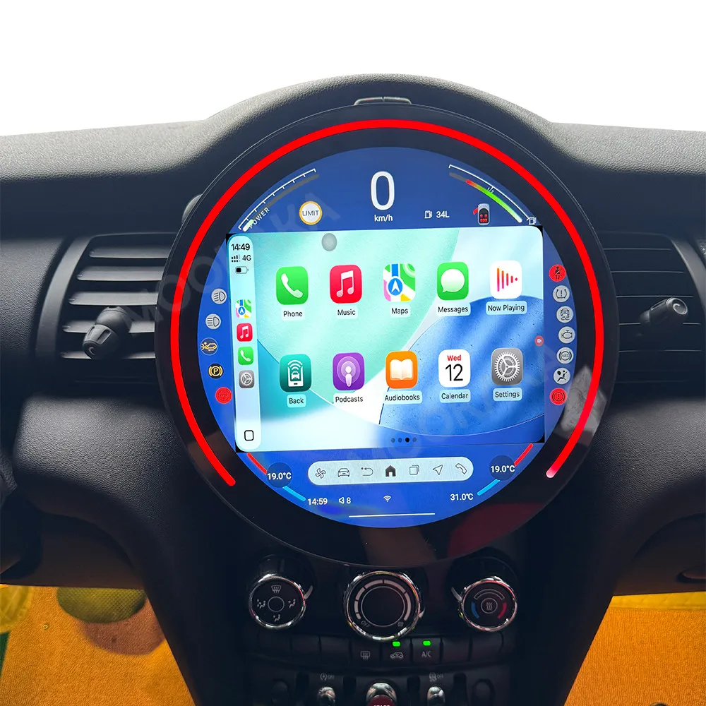 11.9 Inch Round Touch Screen For BMW Mini F55 F56 NBT 2015-2017 Carplay GPS Car Multimedia Video Player Stereo Android Auto DSP