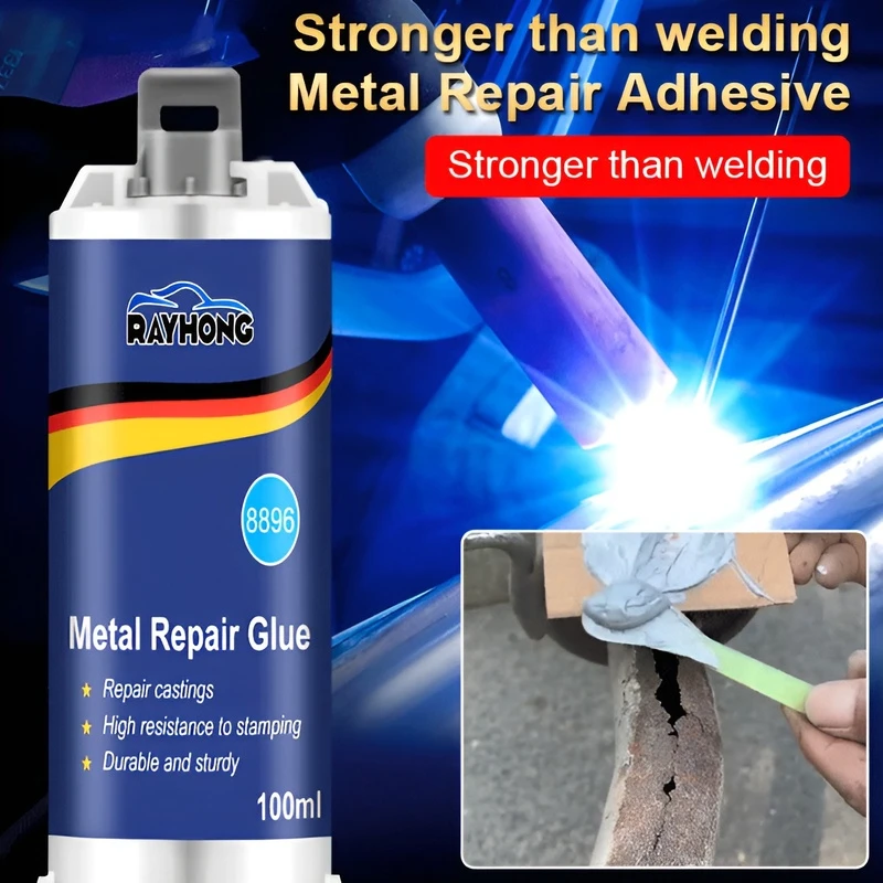 Extra Strong Metal Casting Repair Glue Hot‑Dip Galvanizing Paint Cold Welding Adhesive for Metal Crack Hole Defect Restoration