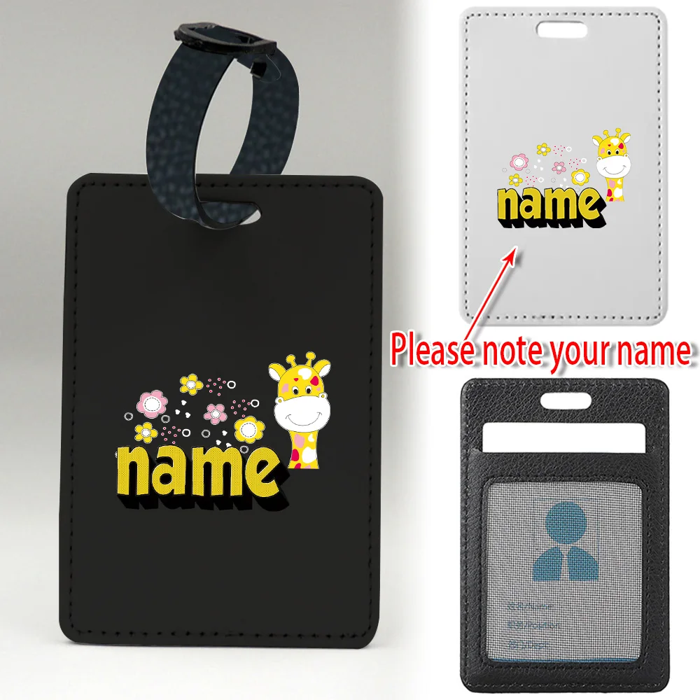 

Customized Name Suitcase Tag Airplane Pass Identifier Label PU Luggage Tag Baggage Name Card Address Holder Boarding Strap DIY