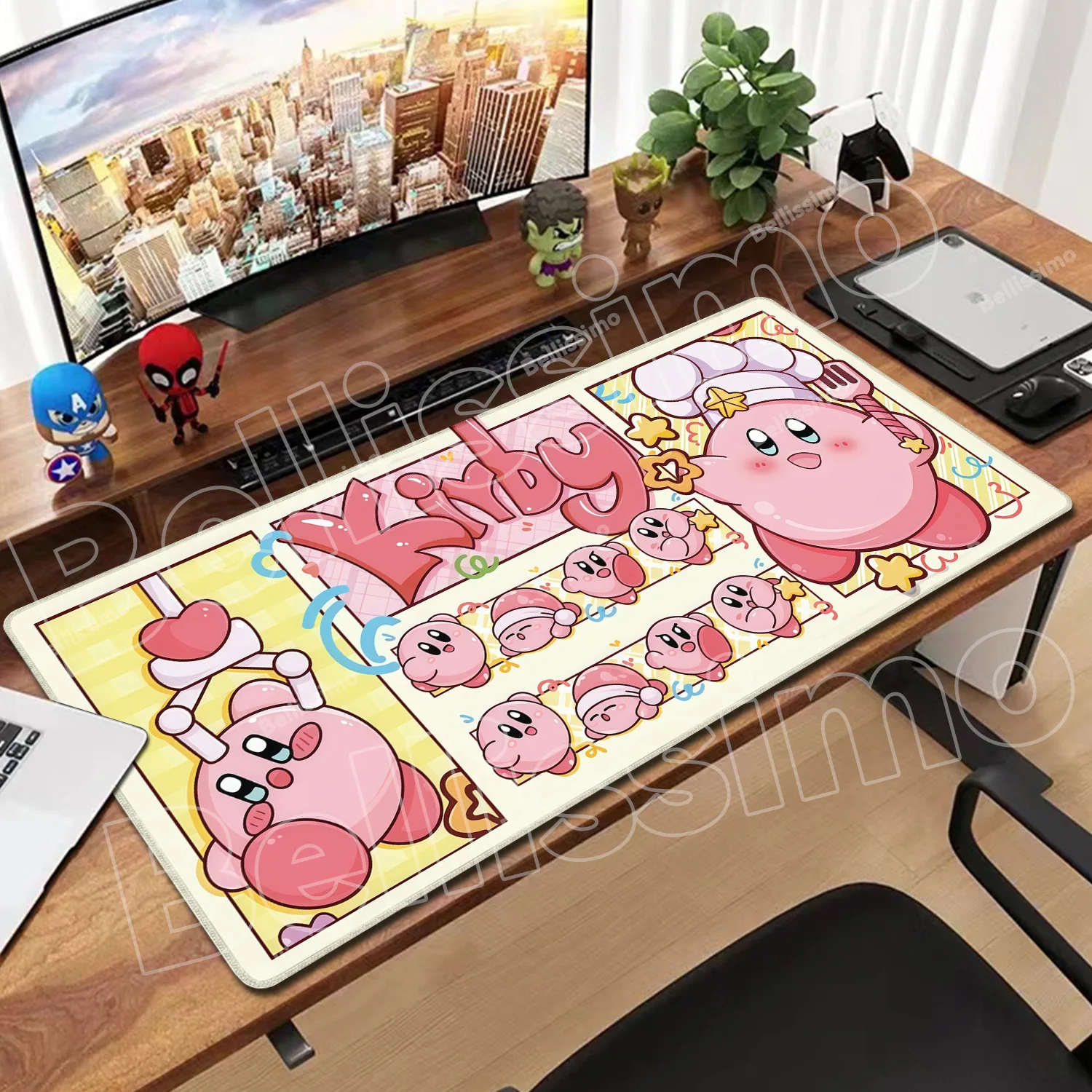 

Mouse Pad Laptop Pixel Art HD Print Keyboard Pad Office PC Kawaii Pink Cartoon K-kirbys Mousepad Cute Anime Gamer Desk Mouse Mat
