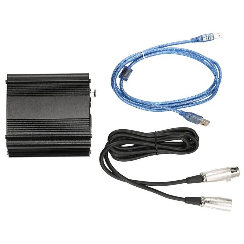 A19Q-1-قناة 48 فولت فانتوم إمدادات الطاقة مع XLR 3 دبوس كابل الميكروفون لإمدادات الطاقة الميكروفون