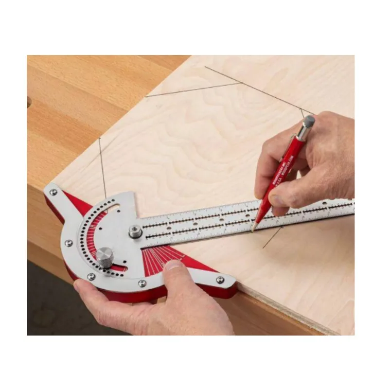 Woodworking Edge Angle Ruler, Arc Semicircle Marking Gauge, Multi-purpose Angle Measuring Tool for Carpenter Layout Work