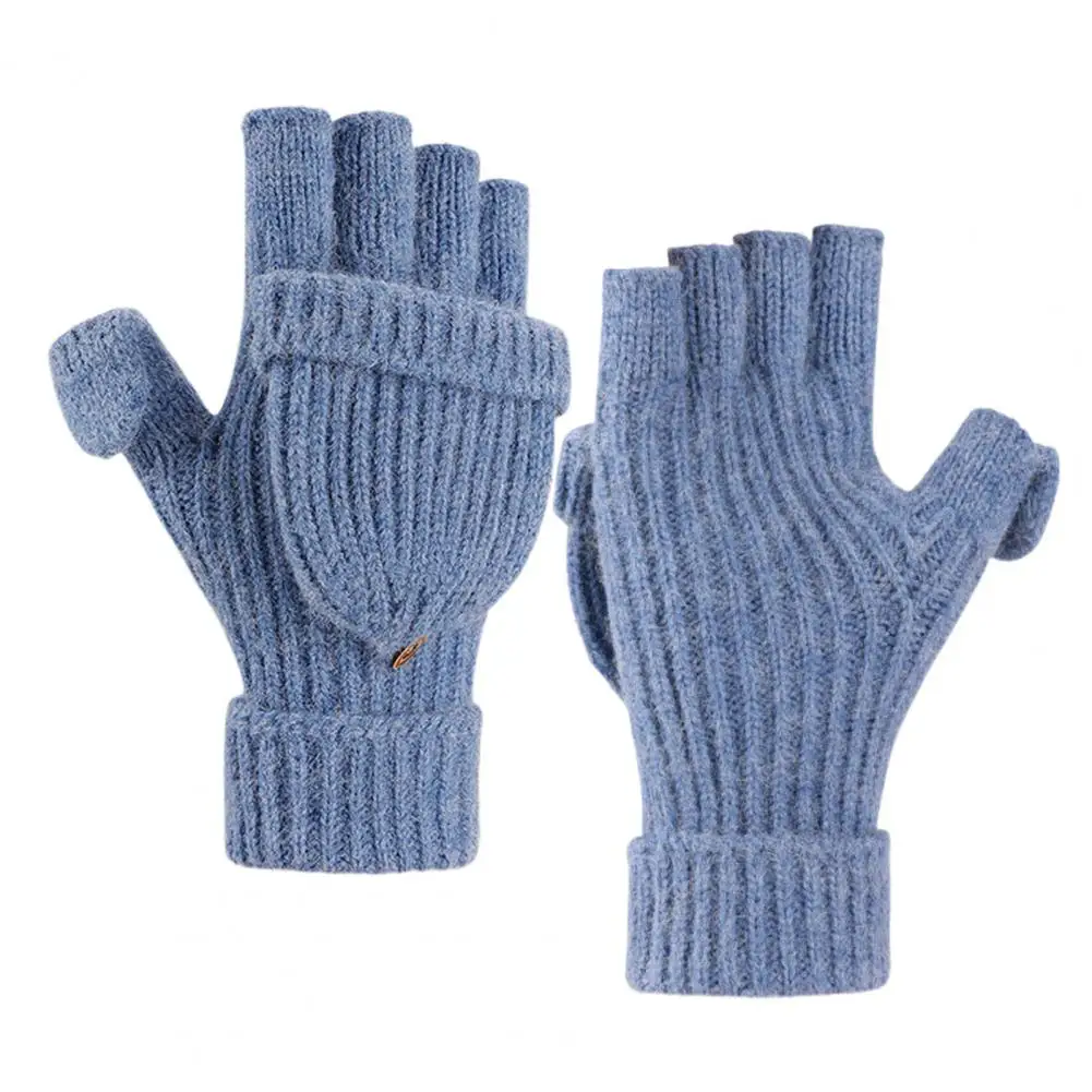 

Вязаные тканевые перчатки, теплые вязаные перчатки без пальцев для мужчин и женщин, варежки с откидной крышкой, зимние чулки, подарки, эластичные