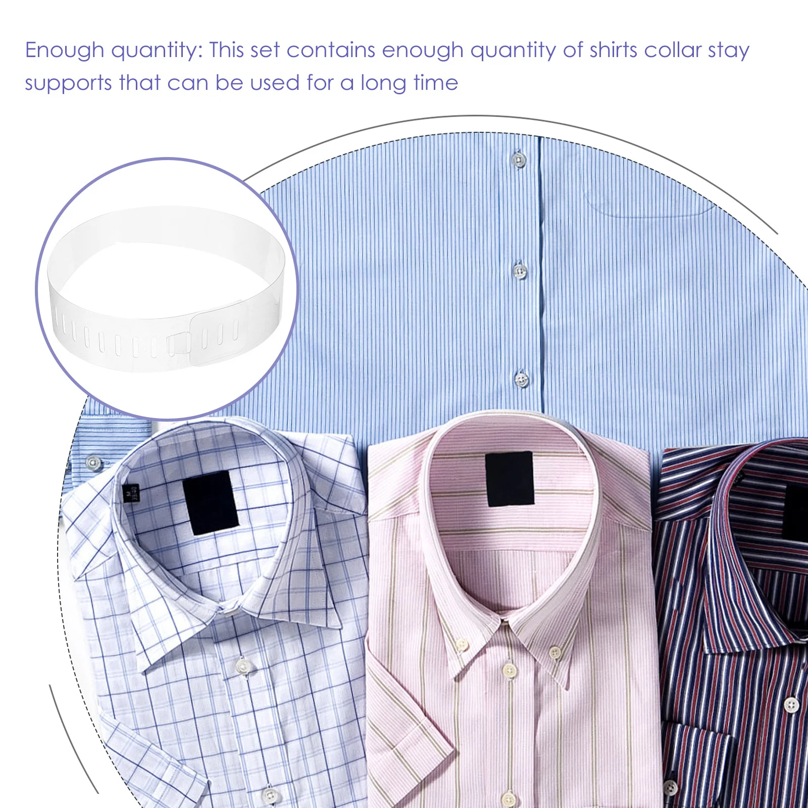 100 قطعة من البولي فينيل كلوريد البقاء من البلاستيك الشفاف طوق القميص دعم إدراجات قابلة للتعديل للرجال قمصان طوق الإمدادات