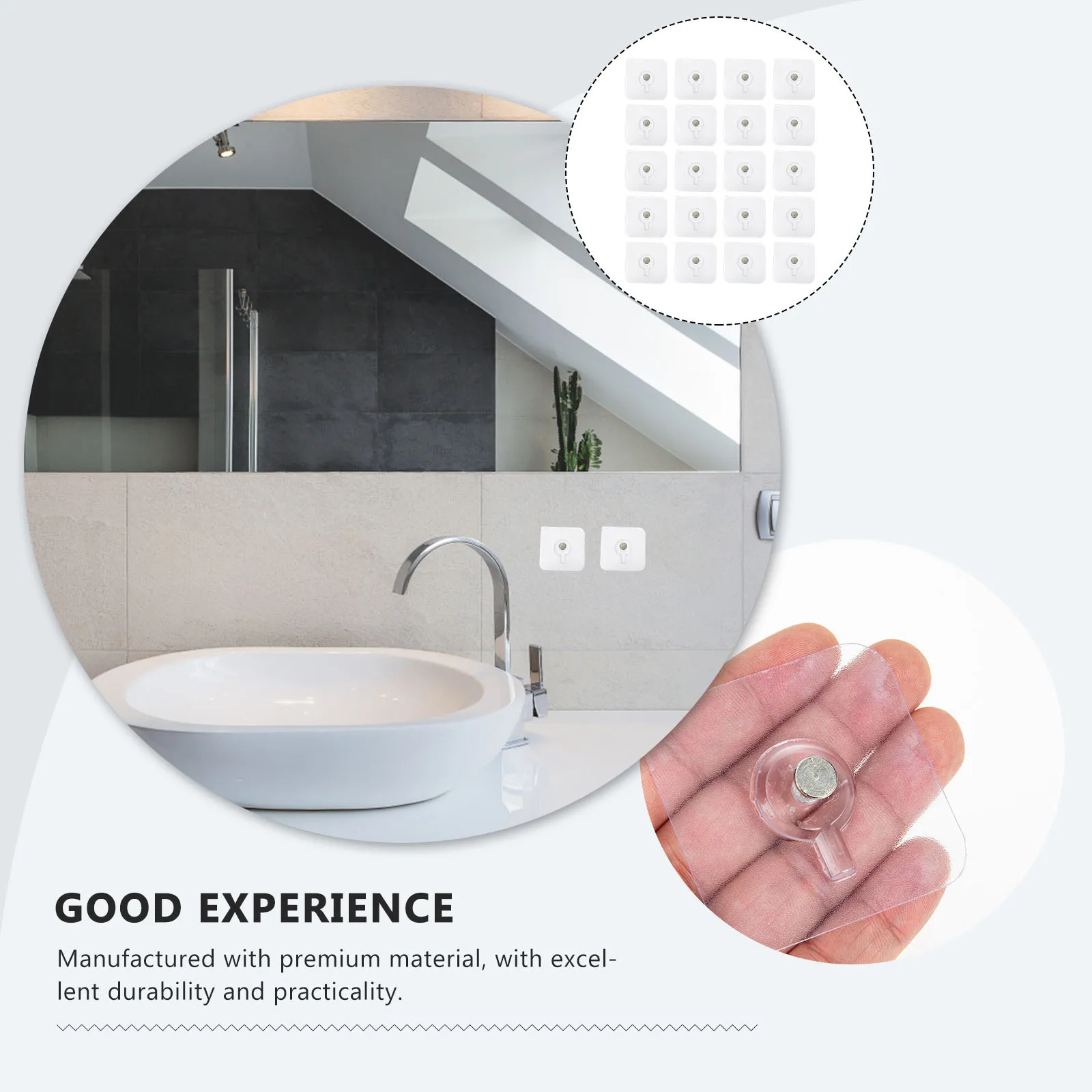 

20Pcs Traceless Screw Stickers Self-Adhesive Hanging Nail Stickers for Wall Kitchen Bathroom Heavy Duty No Drill Needed Strong