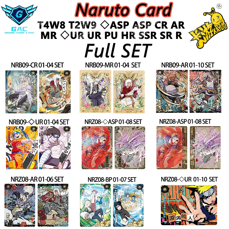 Kayou Naruto, Nueva Serie Completa de Tarjetas Raras de Anime T4W8 T2W9, ASP BP PU HR AR CR MR UR, Colección de Tarjetas de Anime, Juguete de Regalo para Niños