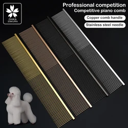 Sakura Pet Grooming Piano Comb Poodle Pull Hair Open Knot Comb Competition Competitive Dog Pick Hair Style Inline Comb