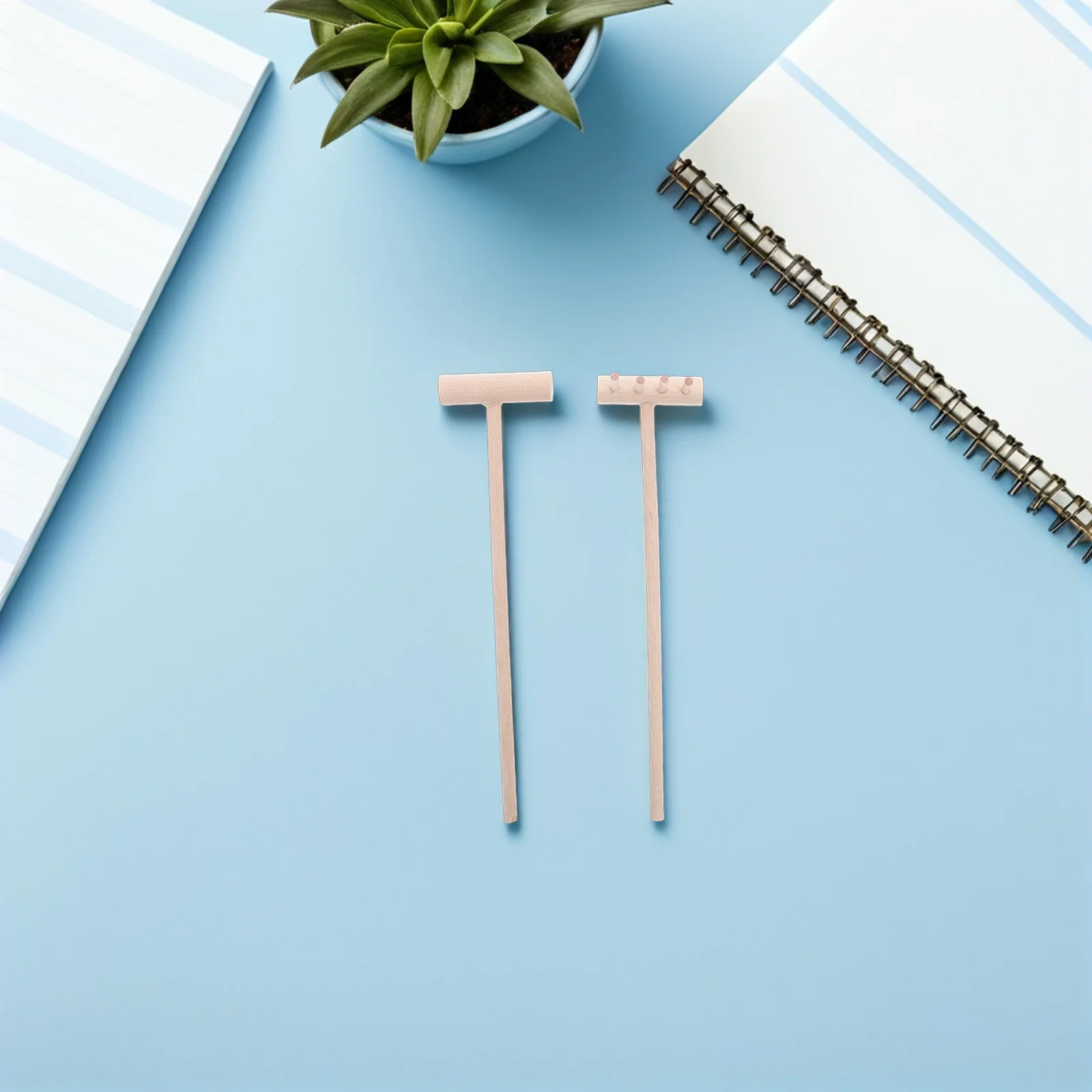 

24pcs Mini Sand Rake Wood Zen Garden Accessories For Bonsai Sandbox Kids Gardening Diy Soil Leveling Handheld Tool