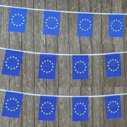 xvggdg  European Union bunting flags 14x21cm 20pcs/set Pennant EU String flags Banner Buntings Festival Party Holiday