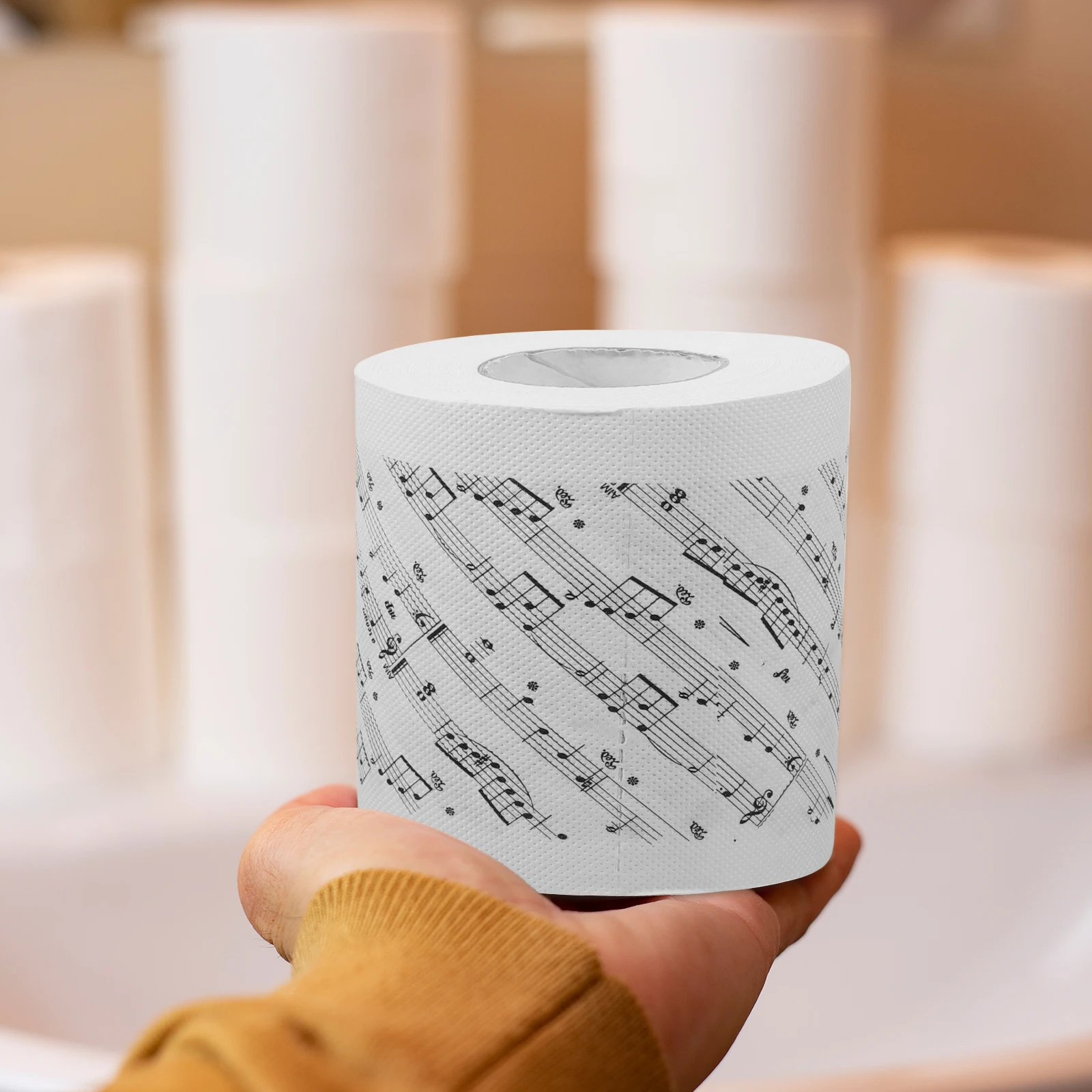 Music Notes Toilet Paper Roll Printed Tissue for Bathroom Eco-Friendly Soft Decorative Paper for Music Enthusiasts