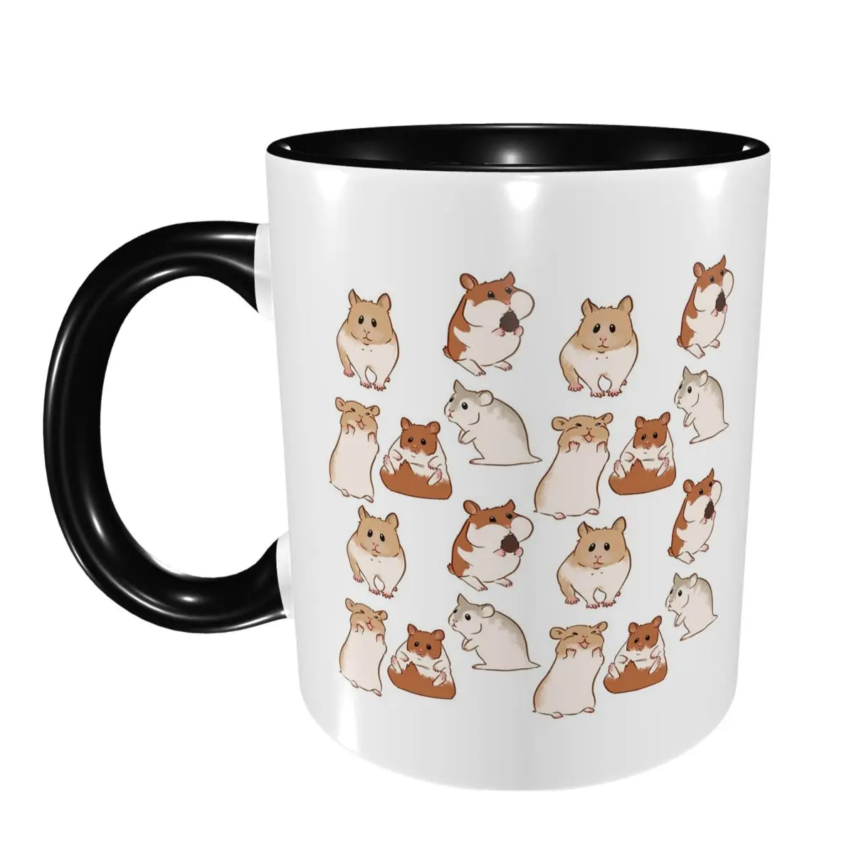 Cute Hamster Pattern Mug Funny Ceramic Coffee Cups Tea Mugs Milk Cup Drinkware Gift for Woman Man