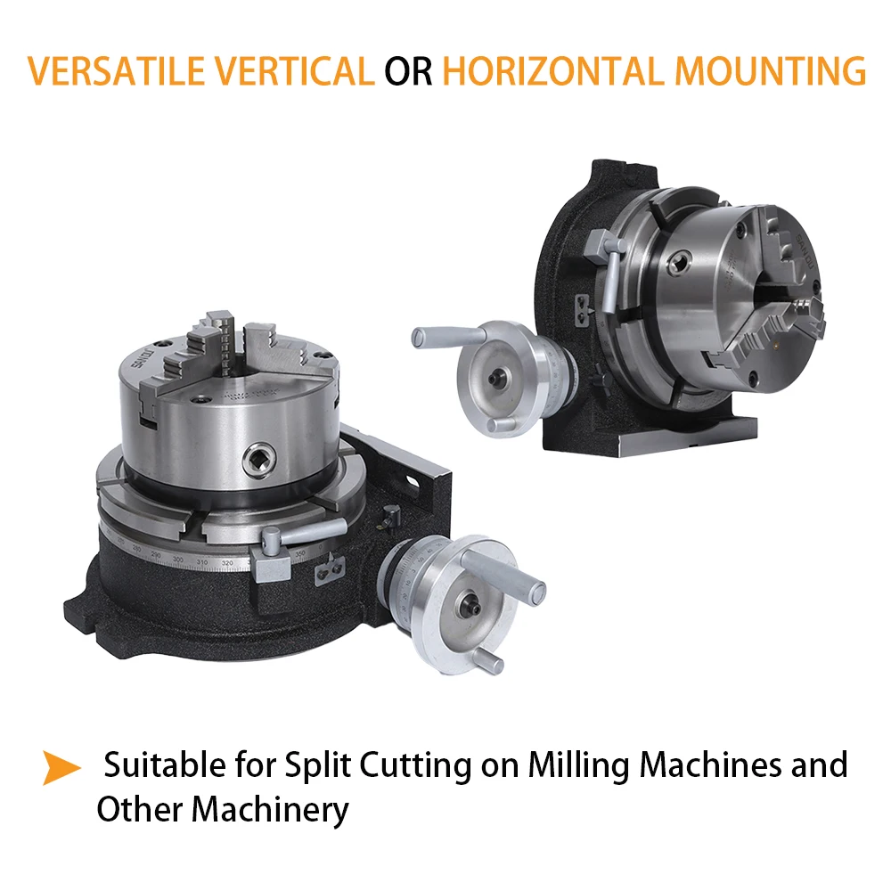 Vertical And Horizontal Indexing Plate with Flange Precision Milling Machine Indexing  Rotary Table with Three-Jaw Chuck