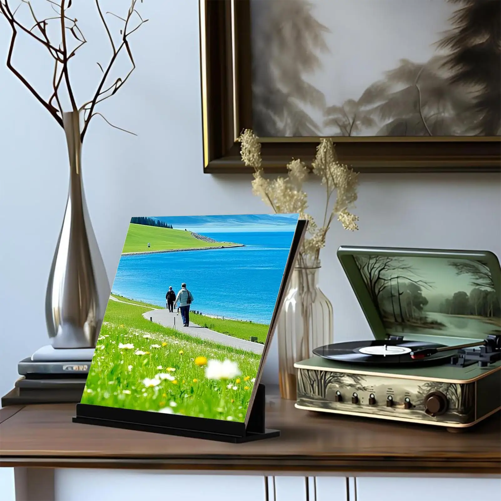 Record Storage Shelf Easy Installation Shelf Quick Assembly Album Display Rack For Living Room Bedroom Office Shops Studio