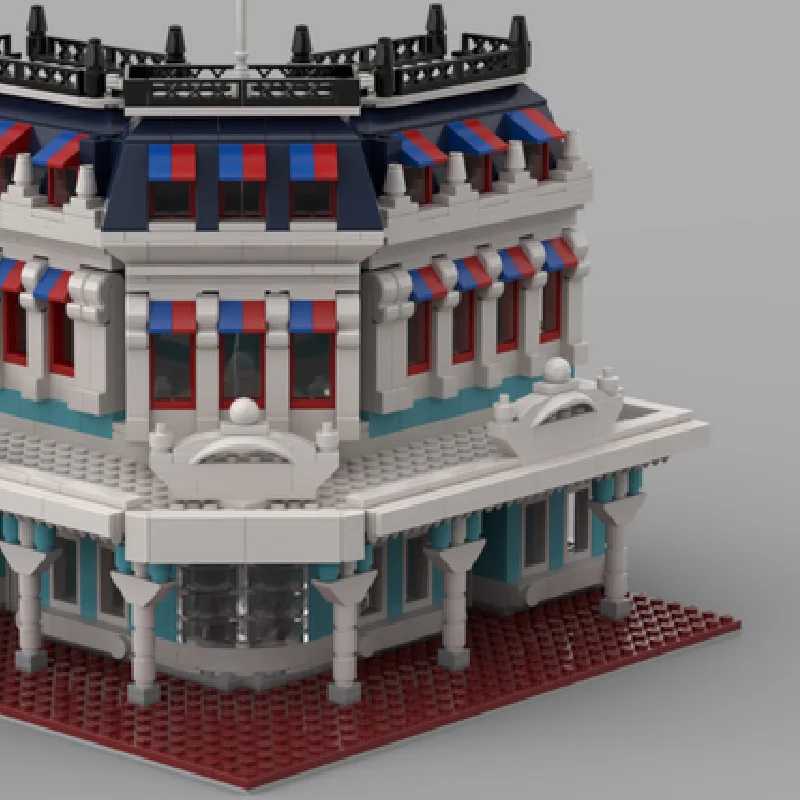 1076 قطعة MOC مدينة شارع المشاهد وحدات متجر الحلويات الفاخرة اللبنات لتقوم بها بنفسك التعليمية الجمعية ألعاب أطفال الهدايا