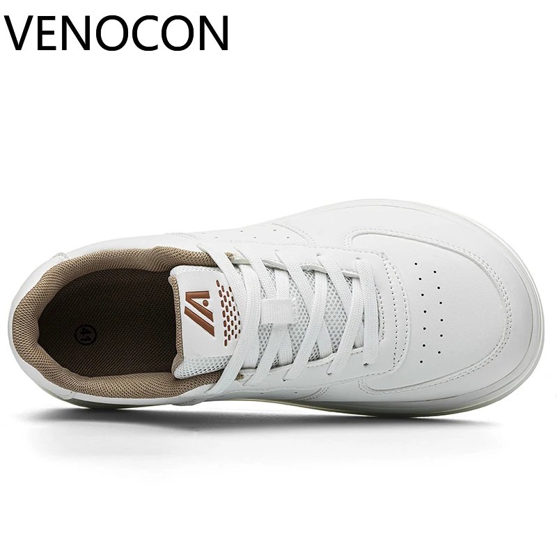 VENOCON Minimalist Stylish Ball Wide Toe Box Nose Mens Shoes Sneakers Fabric Leather Upper Stack Height Footwear For Man Women