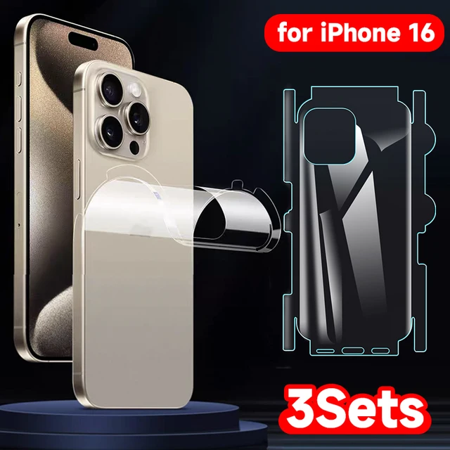 3-1 szt. tylna folia hydrożelowa naklejki na ramkę dla iPhone 16 Pro Max 16Plus 16Pro 16 tylna strona pełna osłona ekranu 16PM