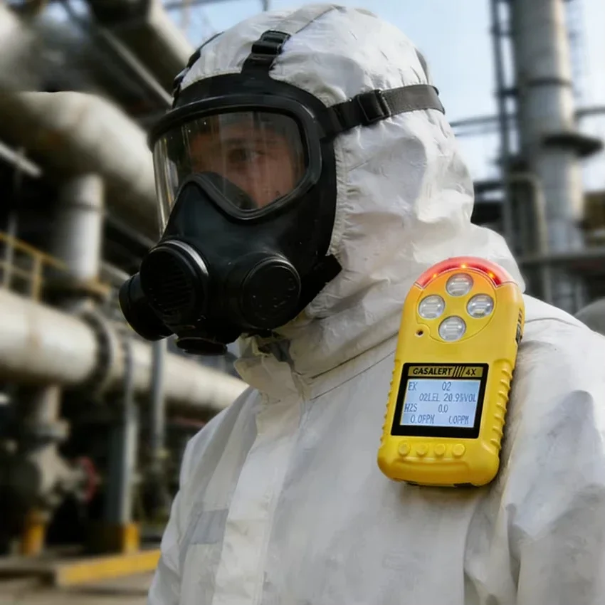 2026 HIREP Open Path Portable EX O2 NH3 NO 4-in-1 Gas Detector Industrial Use ATEX/CE/FCC Certified Sound/Light/Vibration Alarm