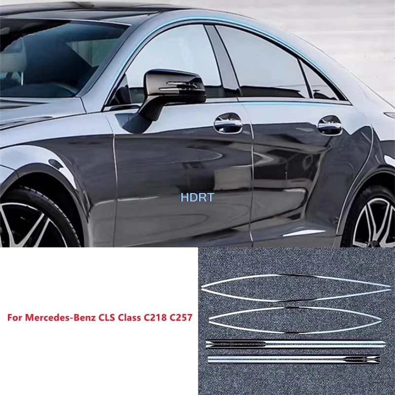 Para Mercedes-Benz Clase CLS C218 C257 2012+ Embellecedor de Cristal Lateral de Ventanilla de Puerta Kit de Cubierta de Carrocería Accesorios de Estilo para Coche Adhesivo Exterior
