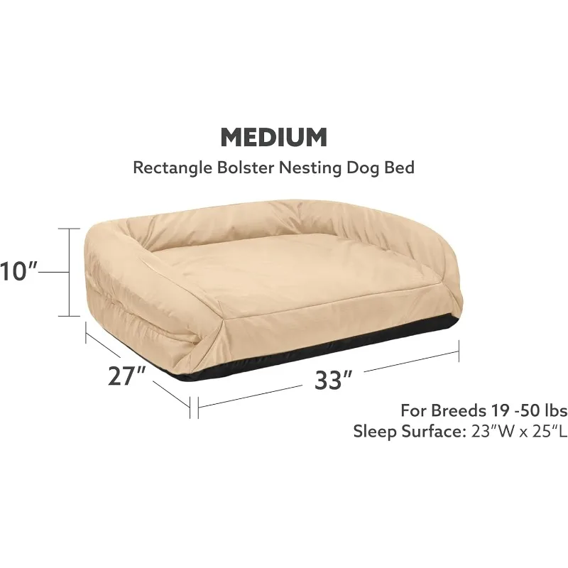 Medium Sofa Dog Bed with Removable Washable Cover - Durable, Water Resistant with Nonskid Bottom 33