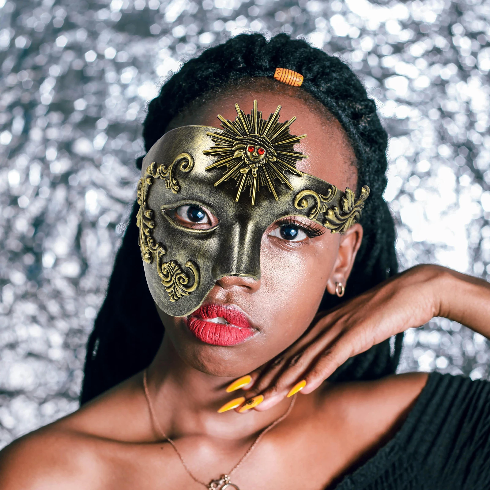 

Half Face Masquerade Mask Adult Carnival Mens Ball Costume Male Female ABS Adjustable