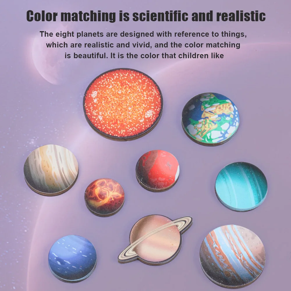 Puzzle planétaire à huit planètes, jouet éducatif assorti cognitif