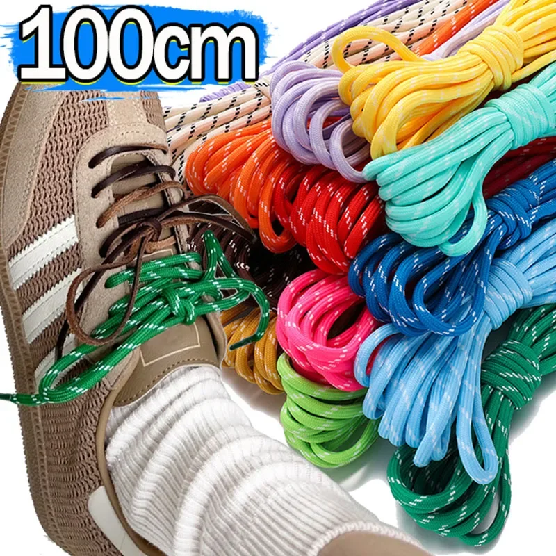 

New Round Shoelaces Climbing Walking Shoe Laces 100cm Colorful Working Boots Shoelace Outdoor Non Slip Duty Durable Shoestrings