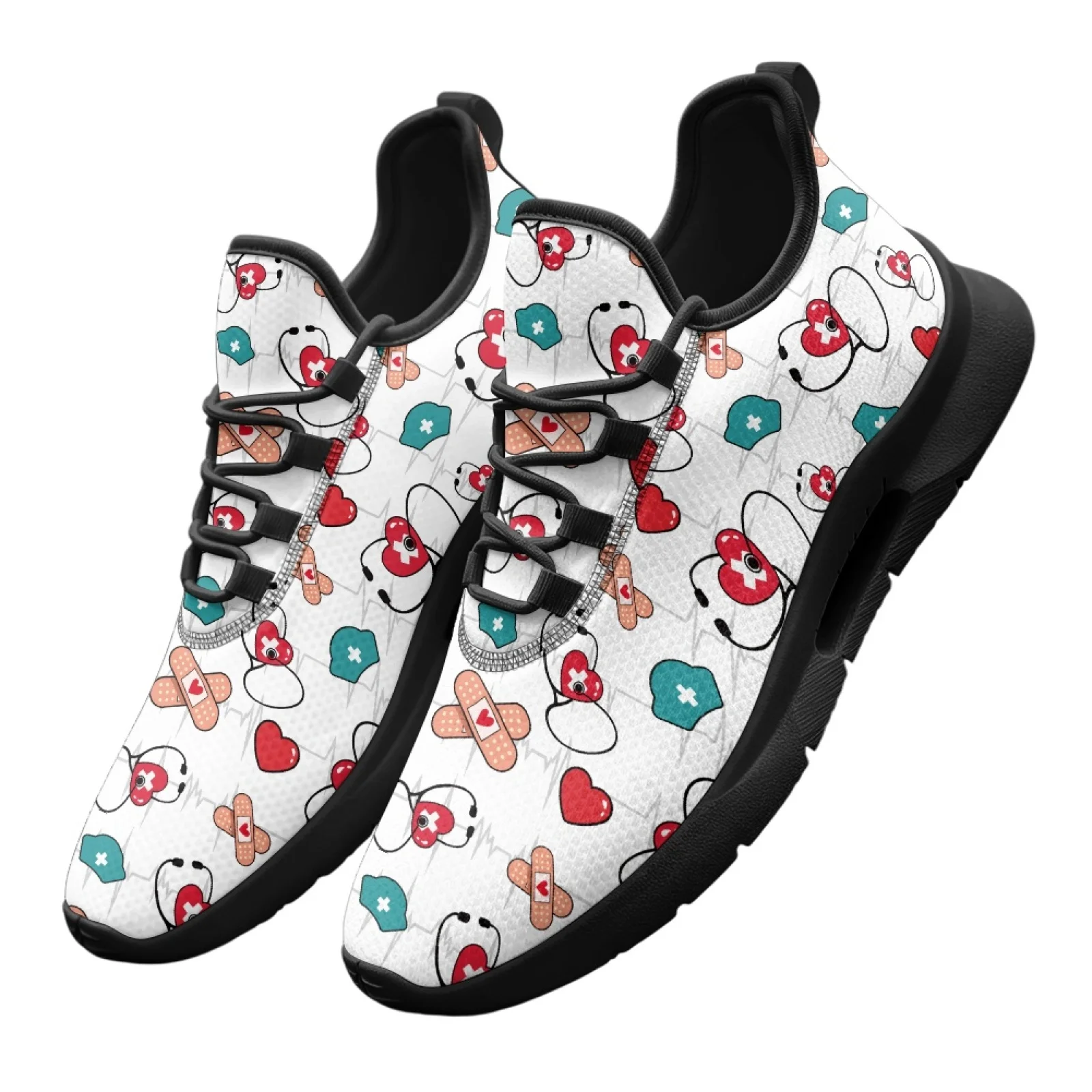 PENSTROLL Medical Print Comfortable Mesh Sneakers for Men Business Office, Casual Men's Fashion Sneakers