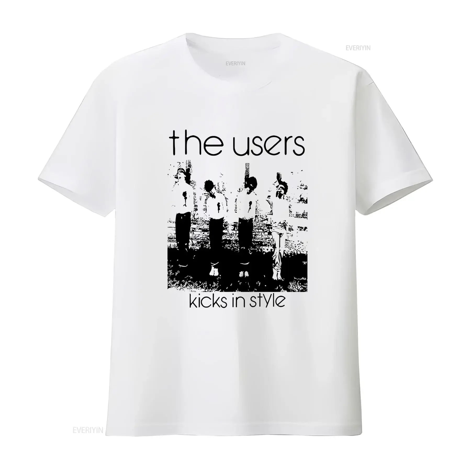 The Users Kicks In Style Punk Rock Music T Shirt 1762 vintage Washed fashion Versatile Unisex graphic streetwear