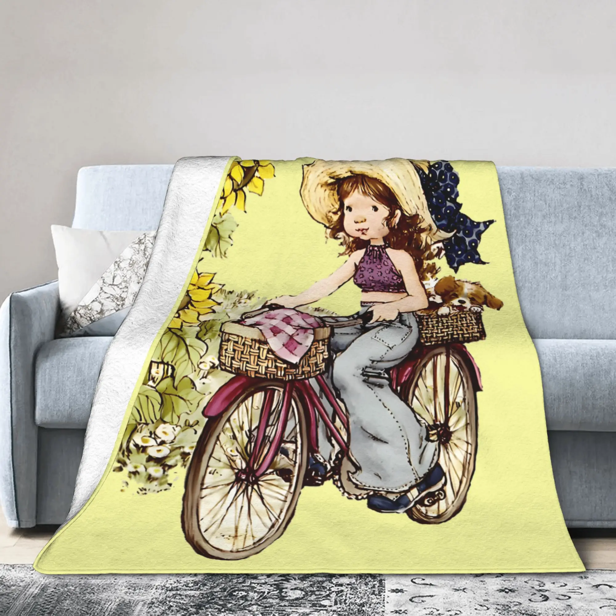 Sarahs Kays  Cycling Knitted Blanket  Plush Throw Blanket Home Couch Portable Soft Warm Bedsprea,