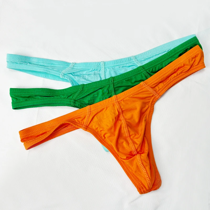 Men's Stretch Thong Underwear, Soft Breathable U‑Pouch Daily‑Wear Briefs Non‑slip Waistband