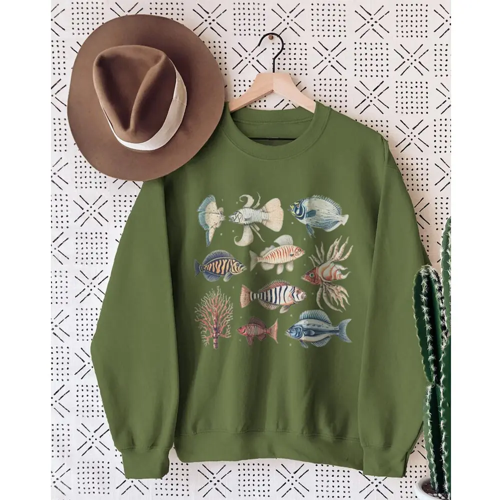 Rheaclots Seashell Summer Printed Long Sleeves Sweatshirt