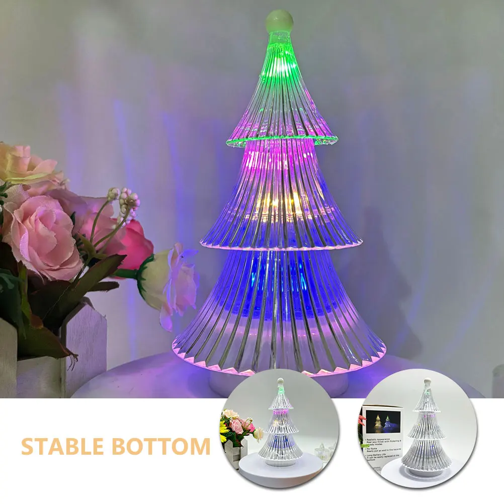 

Christmas Tree Night Light 7 Colors LED Mini Desk Lamp Bedside Decor Small Table Light for Bedroom Home Xmas Decoration
