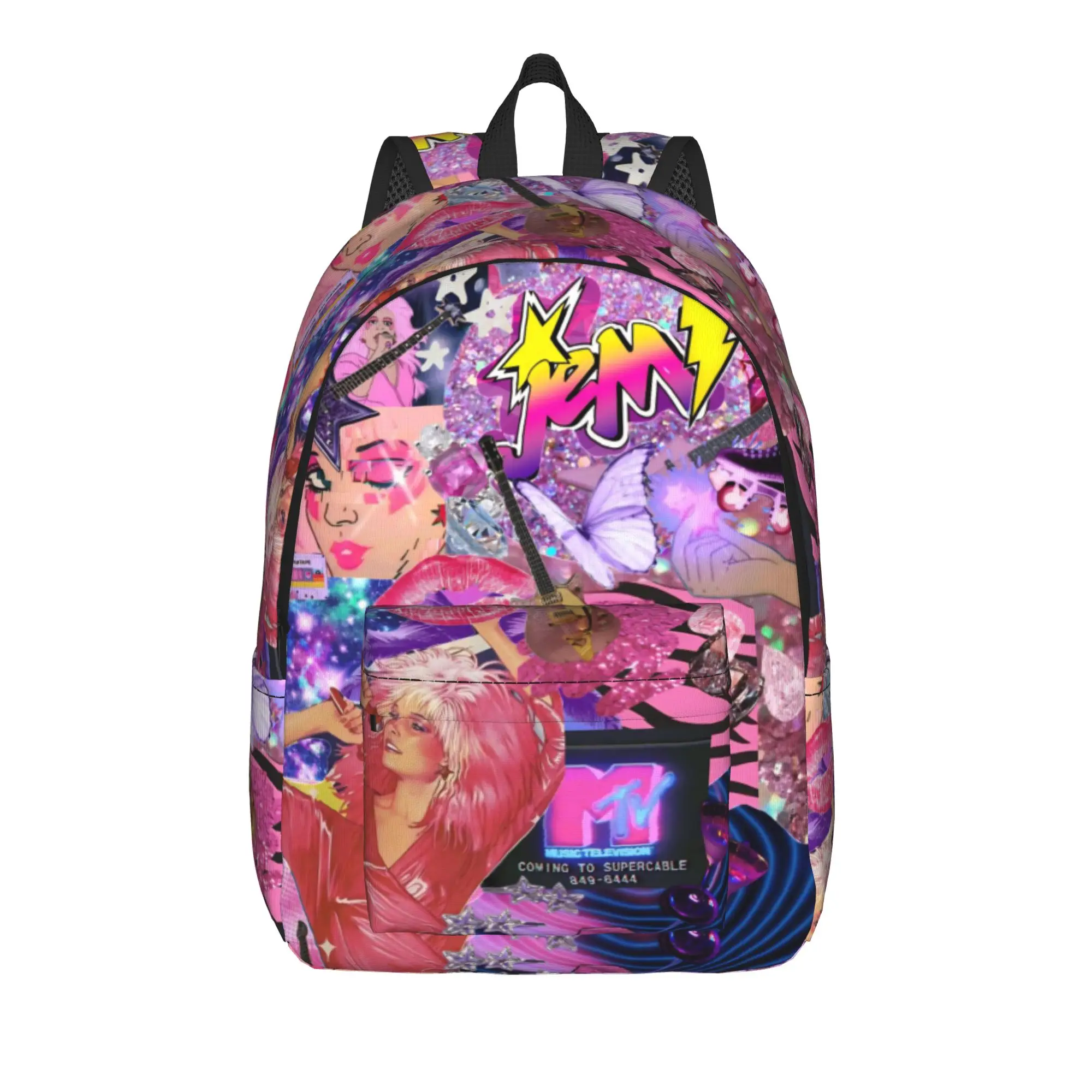 Jem And The Holograms Backpack for Men Women Cool High School Work Daypack  Laptop Shoulder Bag Sports