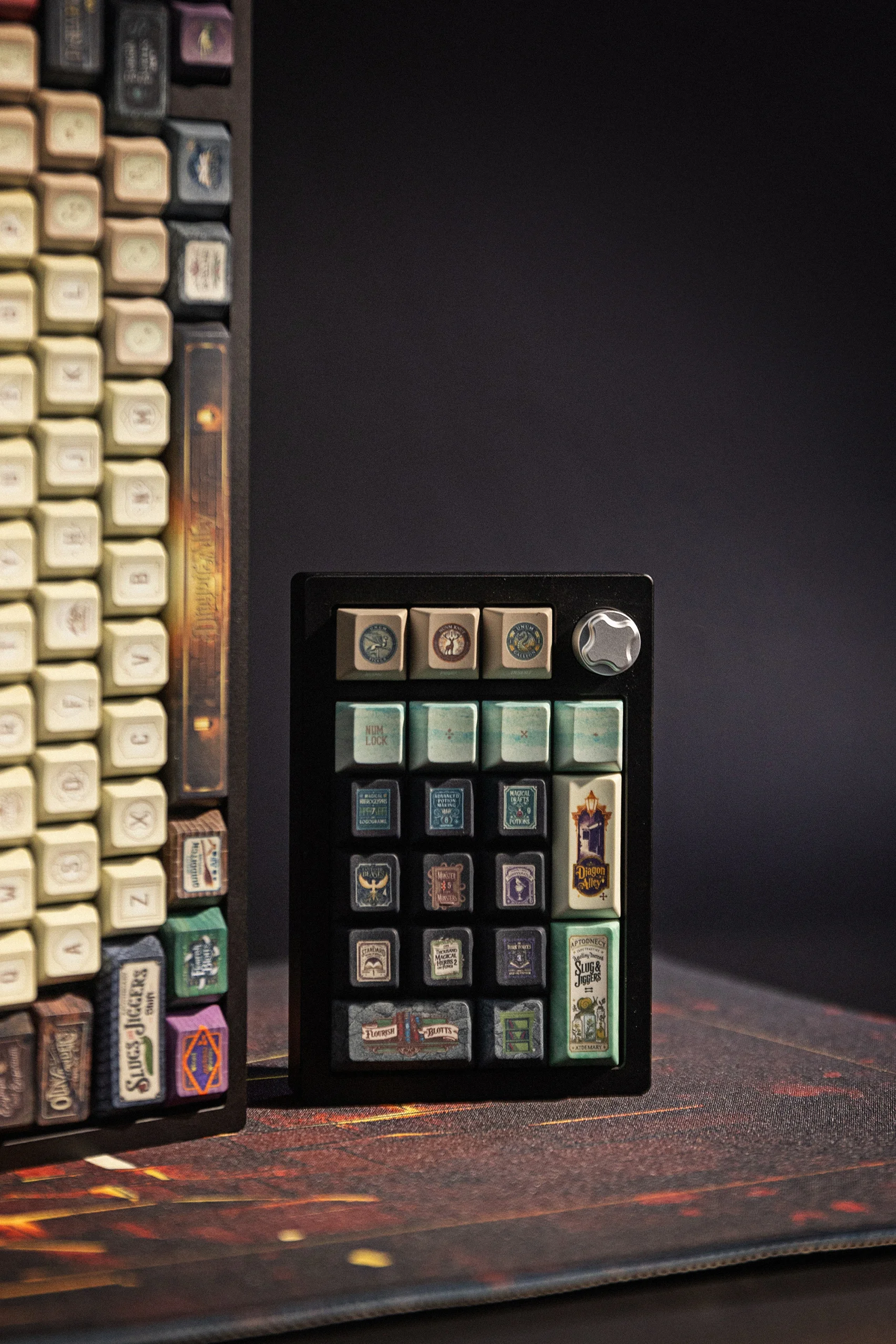 Capuchons de touches thème Diagon Alley PBT140, Design rétro, hauteur originale