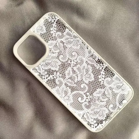Vintage White Lace Floral Phone Case for iPhone 17 16 15 14 11 12 13 Pro Max 16E 17Air X XR XS 7 8 Plus SE 2022 Protective Cover