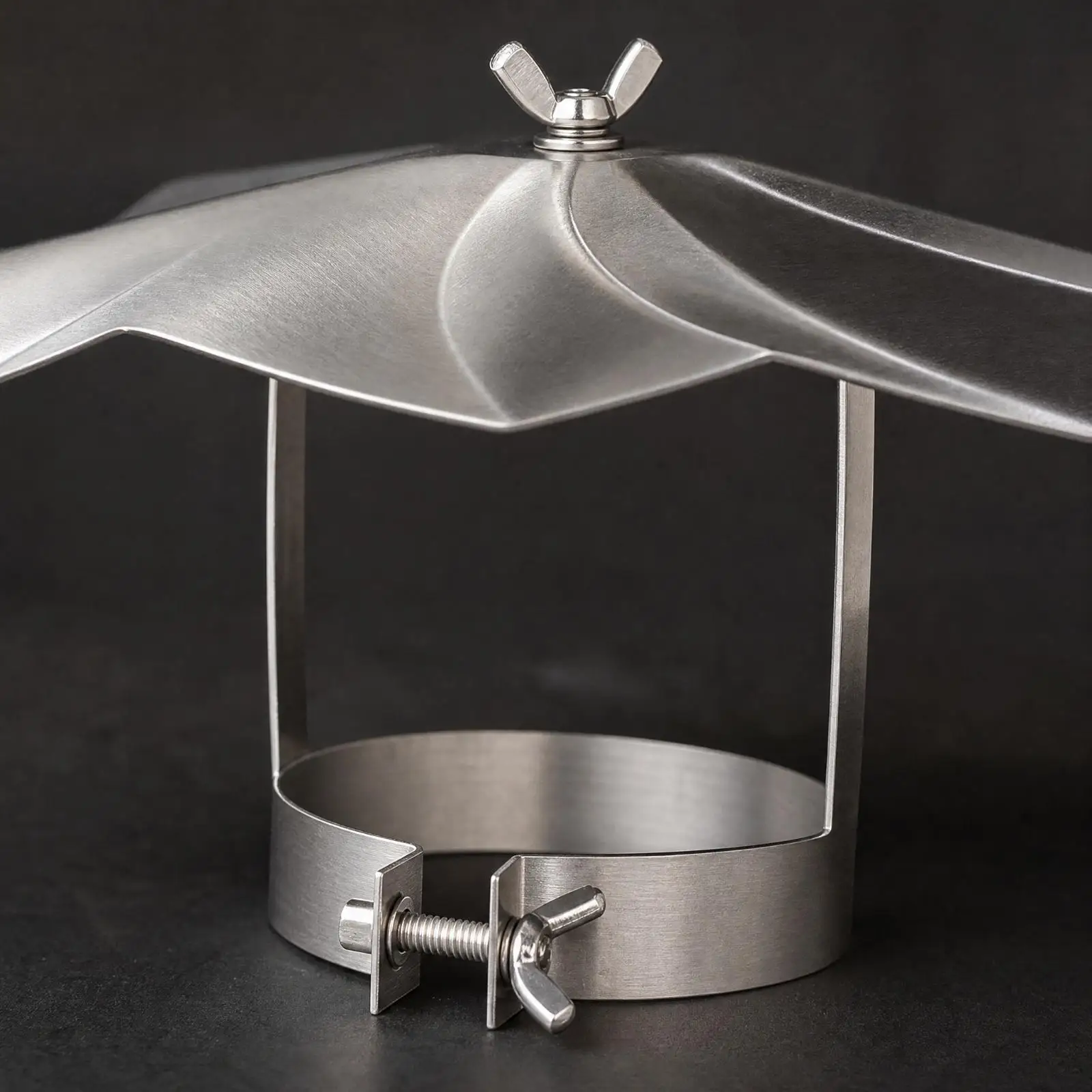 Durable Chimney Rain Cap Stainless Steel Four Sided Canopy with Butterfly Nut Clamp for Outdoor Cooking Stove Pipe