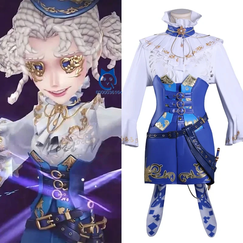 

ABC123Popular Game Identity V Cosplay Costume Anime Lilibelle Nebb Role Playing Blue Uniform Outfit Women Comic Con Hallx,3;b'2.