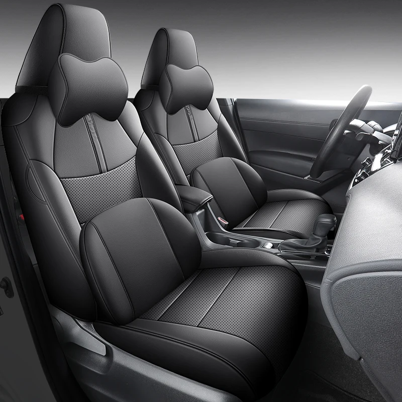 Luxury Leather Car Seat Covers For Toyota RAV4 2019-2024 Airbag Compatibility Interior Upgrade Breathable Automotive parts